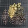 Kupfer Bronze Gold Farbe Verbinder Blumenmuster Filigran Wraps Legierung Verzierungen Bastelschmuck DIY Zubehör 80x35mm
