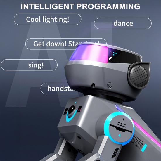 Cachorro Robô de Controle Remoto Brinquedo Programação Inteligente Interativo Cachorro Elétrico Crianças Pequenas 2.4GHz RC Caminhando Dançando Brinquedo Cachorrinho com Olhos LED