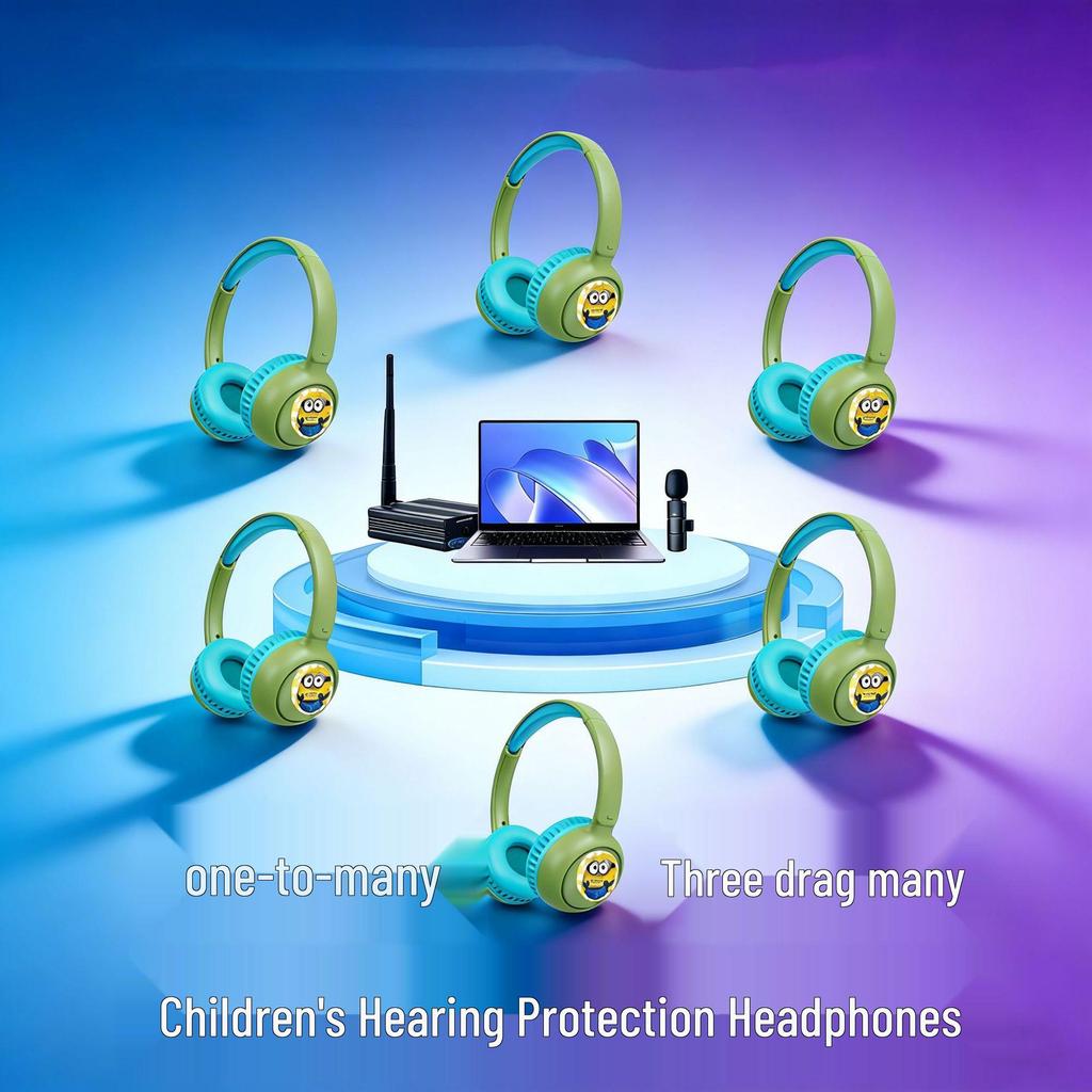 Multifunctional Children's Head-mounted Hearing Protection Headphones for Learning and Online Classes