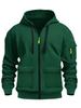 Men's Hooded Zipper Jacket - Autumn/Winter Casual Solid Color Plus Velvet Sweatshirt