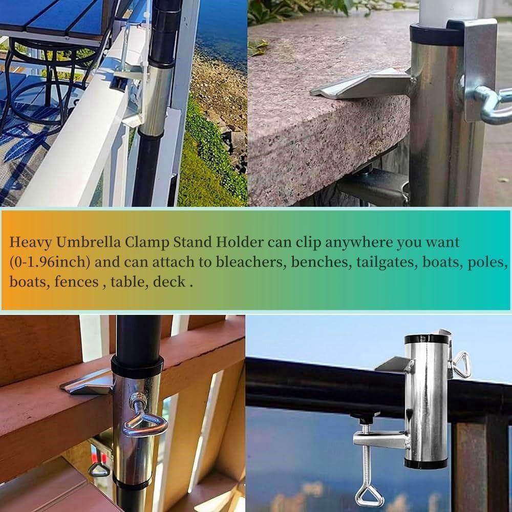 Adjustable Patio Umbrella Holder Easy To Install Deck Umbrella Stand Parasol Clamp  Fishing