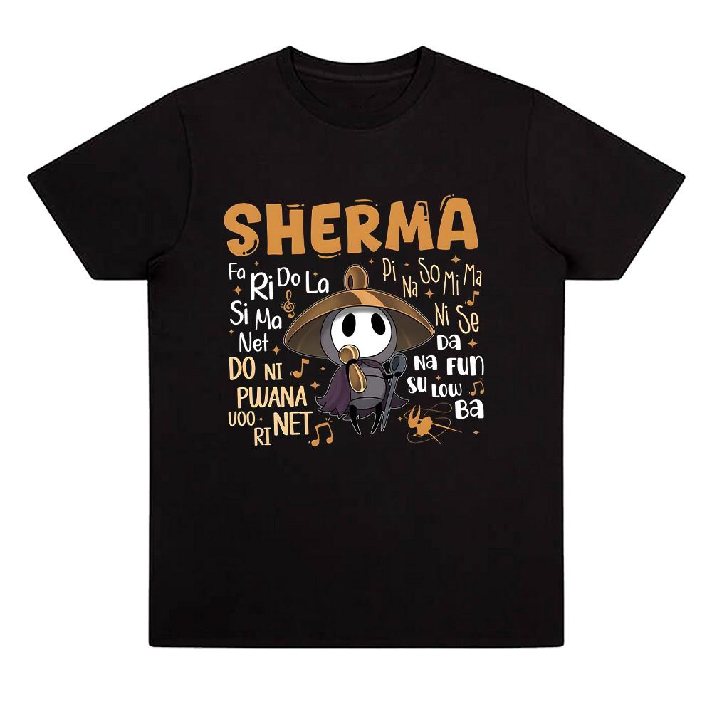 Sherma Song T-shirts Hollow Knight Silksong Funny Game Quote Tees Harajuku Cartoon Print T Shirts Unisex Cotton Casual Clothes