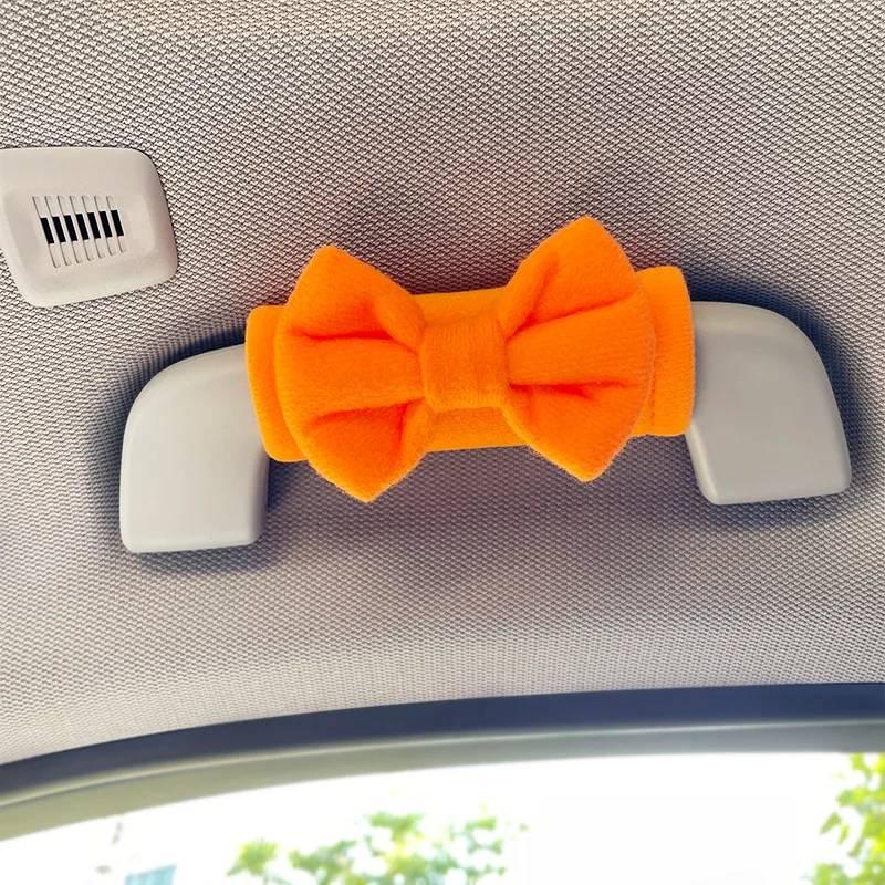 Bow Car Roof Handle Cover Anti Slip Protective Sleeve for 4 Piece Set Soft Comfortable Car Interior Decor for Girls