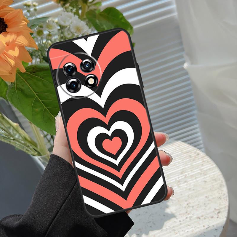 Latte Love Tunnel Brown Heart Case For OnePlus 10 Pro 15 13 12 11 13T 15R 13R 10R 10T 8T Nord CE 5 4 2 3 Lite N20 N30 Cover
