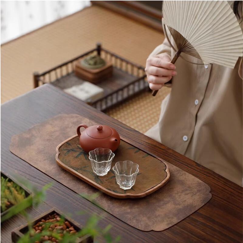 Chinese Style Walnut Tea Tray Set