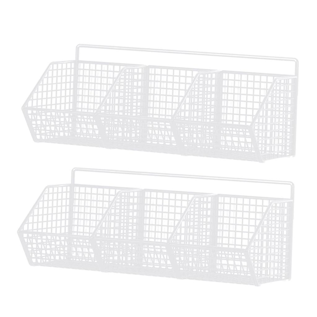 2 Pieces Hanging Wall Organizer 3 Grids Wall Mounted Shelves for Craft Room