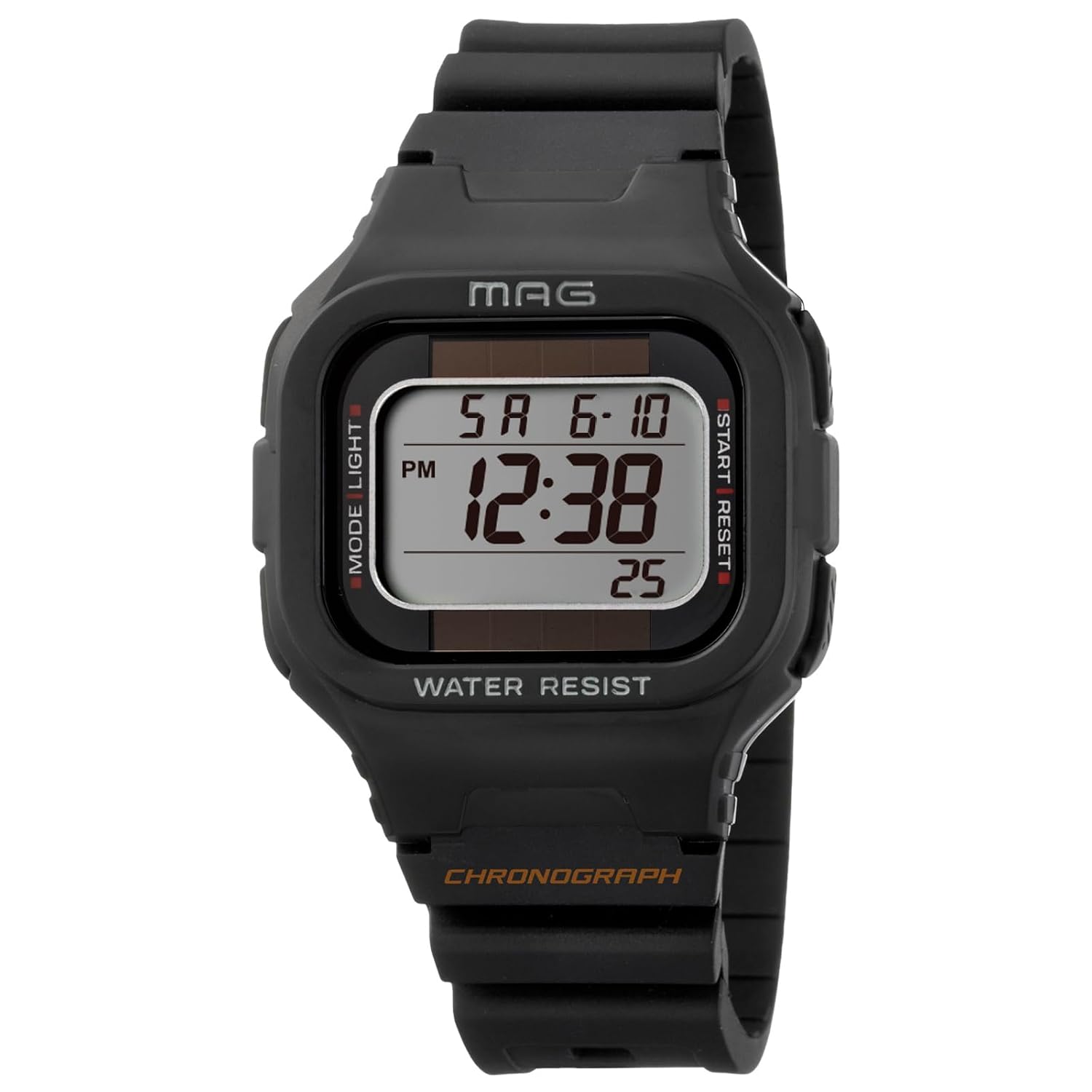 MAG watch digital solar dual power waterproof urethane belt slightly smaller suitable children MW-551A BK black