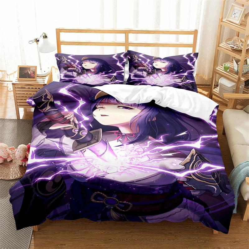 Genshin Impact Anime Arataki Ltto Bedding Sets Exquisite Bed Supplies Set Duvet Cover Bed Comforter Set Luxury Birthday Gift