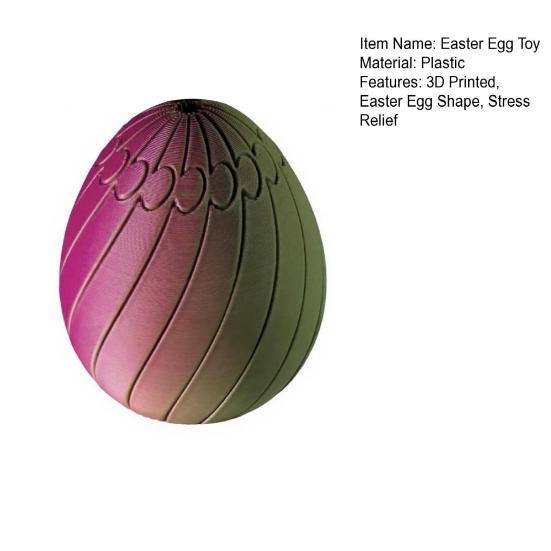 3D Printed Easter Egg Toy Stress Relief Spiral Egg Fidget Toy Twisting Egg
