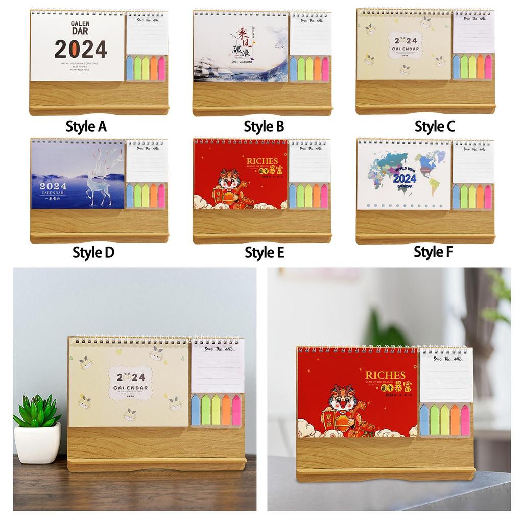 Desktop Calendar 2024 Personal Daily Planner Calendar Standing Flip Calendar