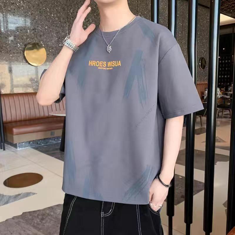 2024 Men's Slim Trend Ice Silk Printed Short-Sleeve T-Shirt