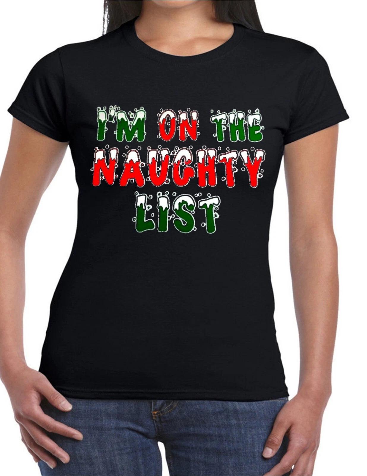 I m on the Naughty List Merry Christmas Tee T shirt S
