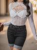 Sexy Lace-Stitched Shaping Jumpsuit with Removable Chest Pad - European & American Fashion Top