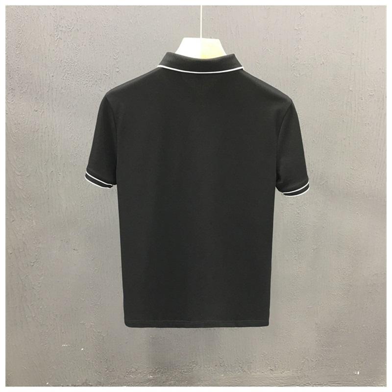 Summer Ice Silk Short Sleeve Polo Shirt For Men Contrast Trim Collar Business Casual Breathable And Quick-dry Cross-border Hot Sale