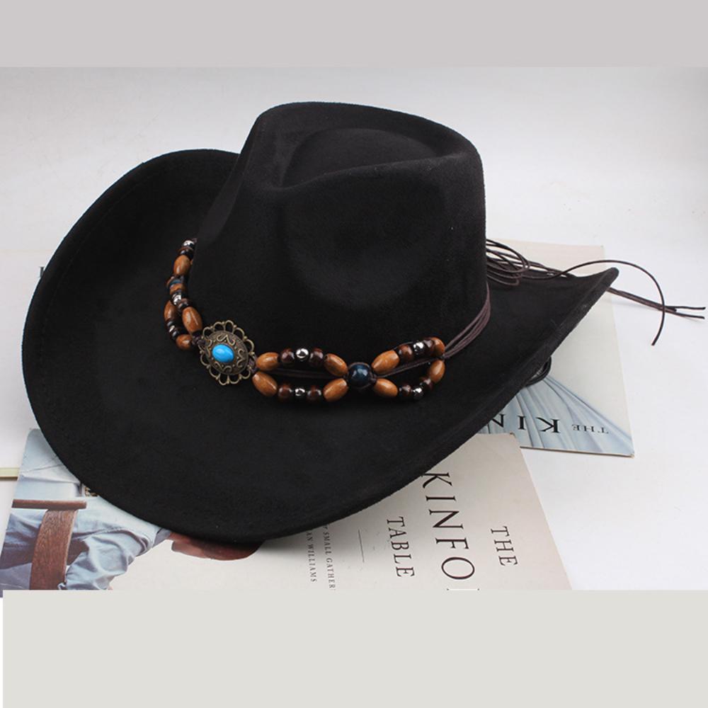 

Men S Jazz Hat Vintage Wide Brim Western Cowboy Hats Women S Cowgirl Comfortable Hat Holidays Cosplay Theme Parties чорний
