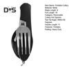 Outdoor Portable Folding Cutlery Heavy Duty Metal Travel Picnic Hiking Backpacking Multifunctional Detachable Fork Spoon Fruit Cutter Collapsible