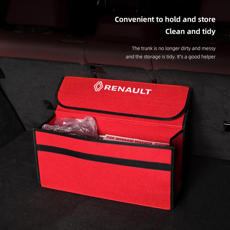 Do Renault 2026 Nowe Kołpaki Bagażnik Samochodowy Organizer Torba do Przechowywania Miękki Filc Składany Etui do Porządkowania Do Renault QM6 Clio Koleos Megane