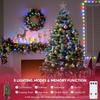 JOYFY 600 LED Christmas Lights 197 FT Multicolor Christmas Tree Lights with 8 Modes Timer PVC Clear Wire String Lights with Reel