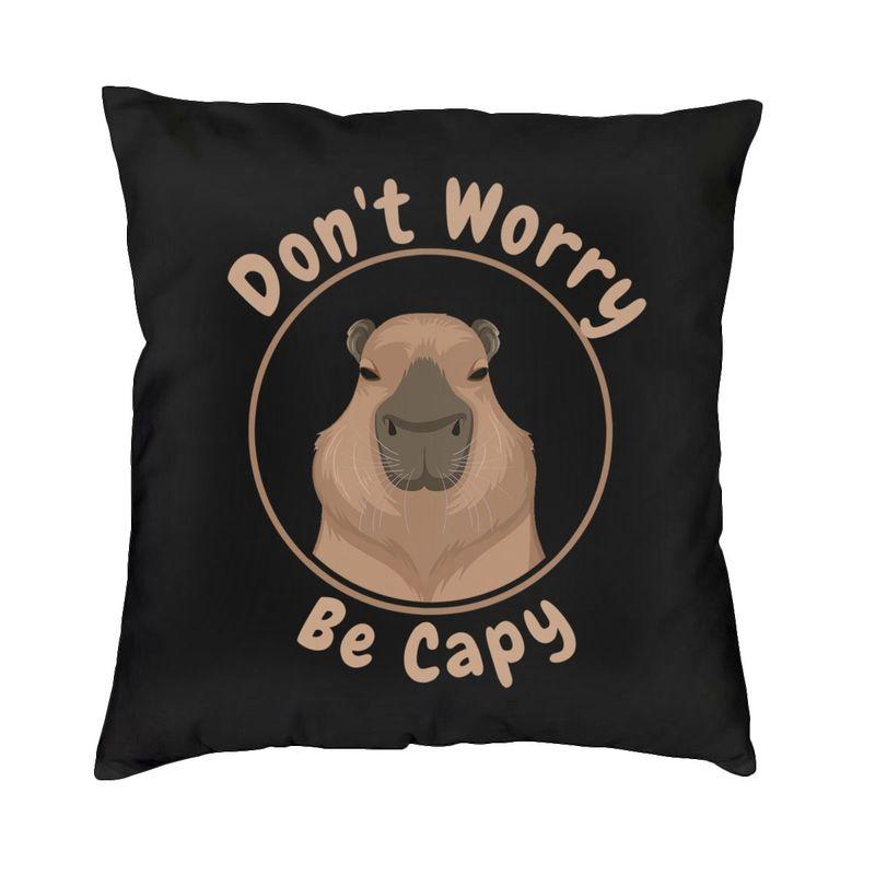 Doodle Plants Capybaras Pillow Case 40X40Cm Living Room Decoration Kawaii Wild Animals Cushions For Sofa Square Pillowcase