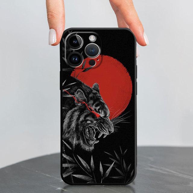 

Мягкий чехол из ТПУ для Iphone 8 Plus 7 6s 13 Pro Xr 12 Mini 11 Xs X 14 Pro Max Se, чехлы-бамперы, модный китайский чехол с тигром и драконом iPhone 6Plus(6SPlus)