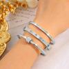 high quality3pcs of Light Luxury Elegant Stainless Steel Various Fashion Bracelet Combination Set Classic Match, Suitable for Daily Stacking, Holiday