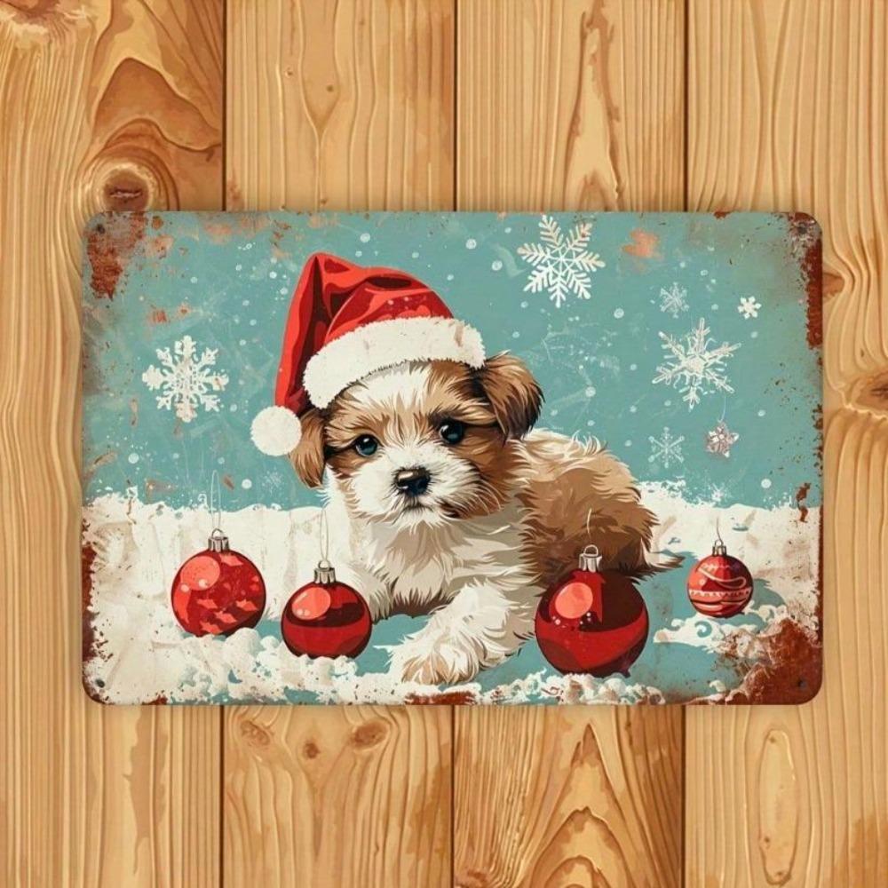 

Vintage Puppy Metal Sign 12x8inch Indoor Outdoor Wall Art Decor for Bedrooms Offices Cafes Bars Garages 20x30cm