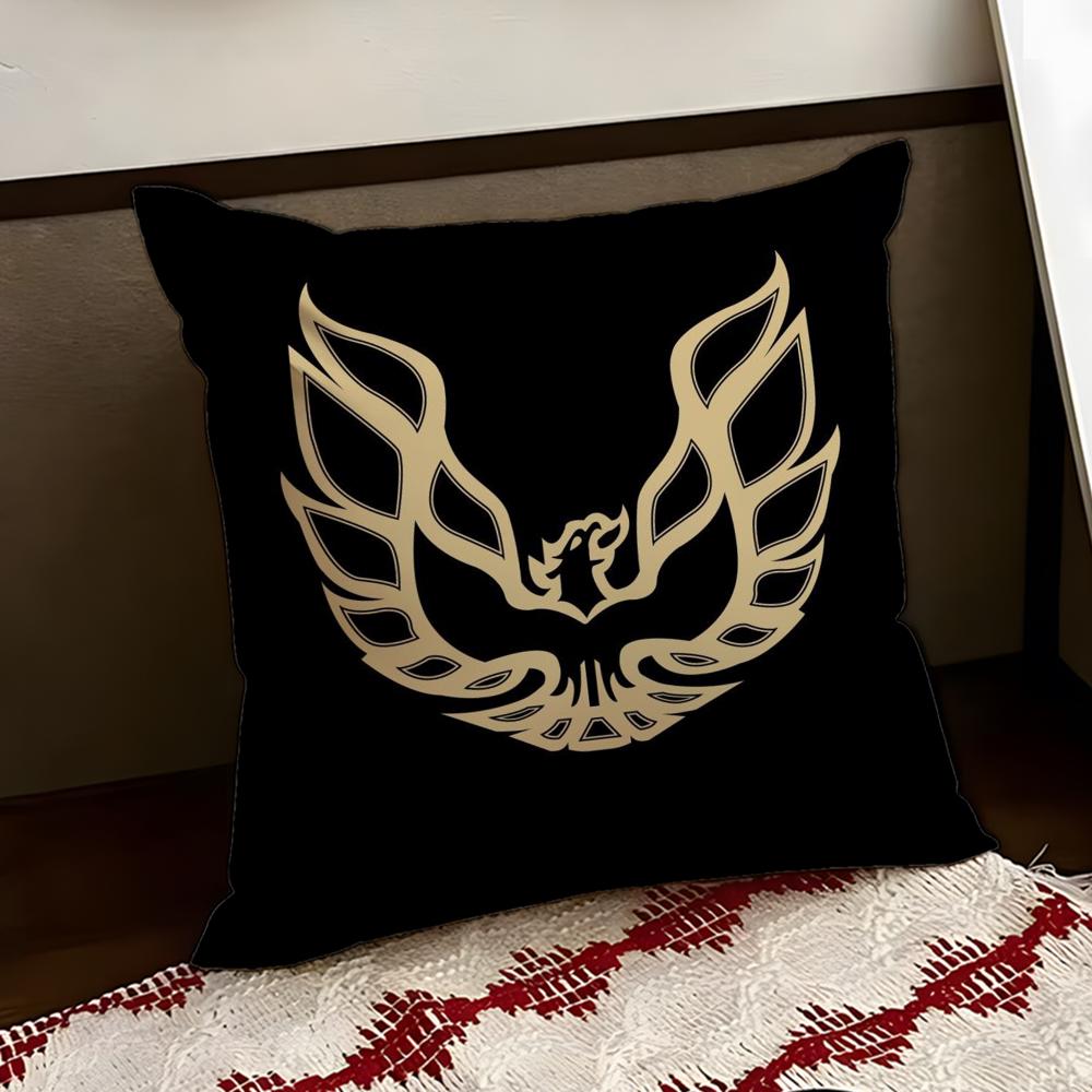 

Golden car logo PPontiac Cushion Cover Reversible Soft Durable Pillow Cover Home Car MultiScene Use for Daily Comfort 30X30cm