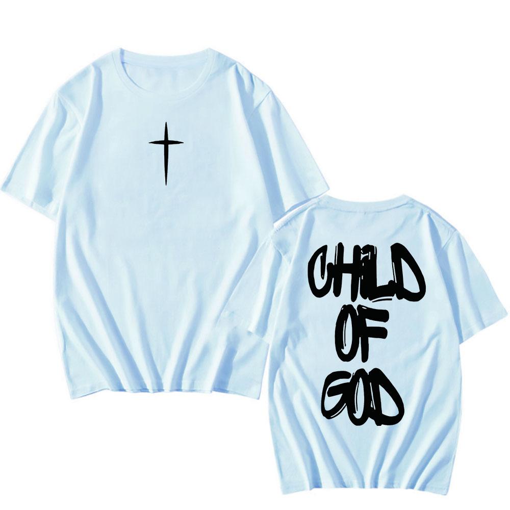 Pamut Póló Jézus Isten Gyermeke Hit Keresztény Póló Unisex Alkalmi Vintage Streetwear Rövid Ujjú Grafikus Nyomtatású Pólók