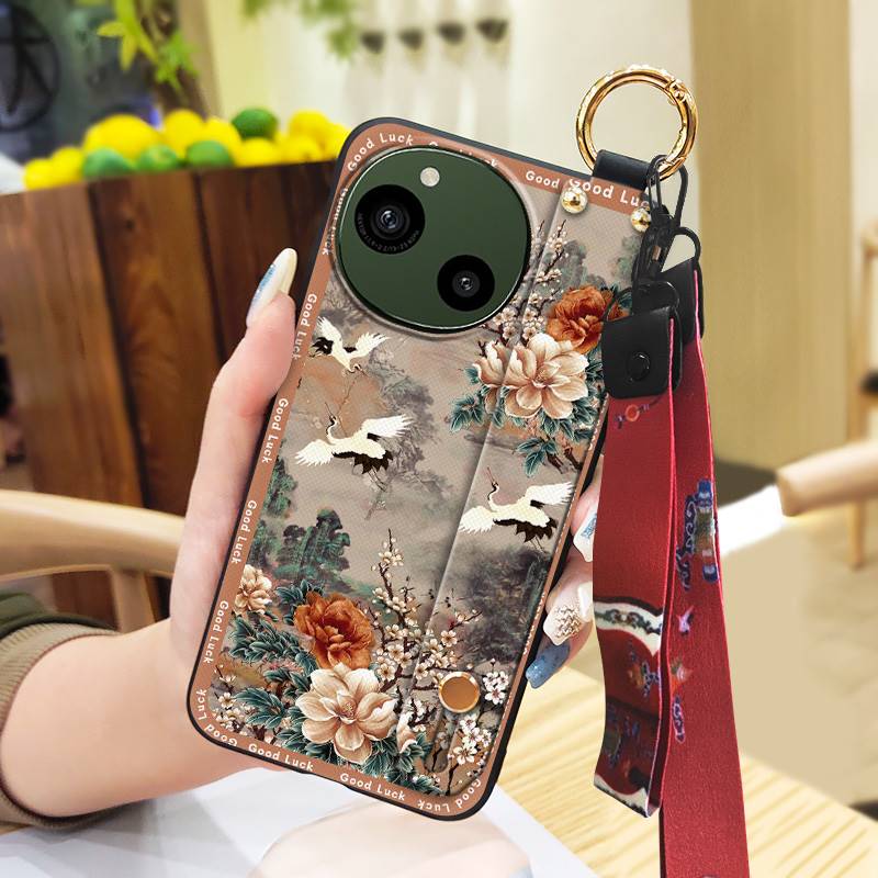 Wrist Strap Lanyard Phone Case For Sharp Aquos R9/SH-51E Wristband Kickstand Waterproof Fashion Phone Holder Silicone