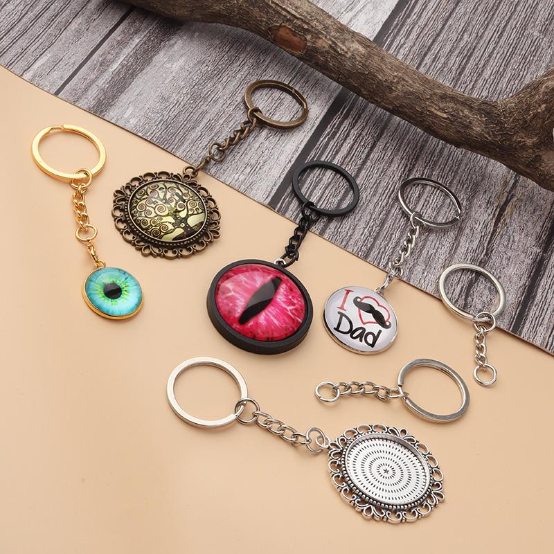 10pcs/lot Flat Key Chain Key Ring Keychain Long Round Split Keyrings Keychain For Jewelry Making Accessories Wholesale