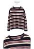 Women's Colorful Striped Cashmere Sweater – Round Neck, Loose Fit, Long Sleeve Knit Base Layer for Autumn/Winter
