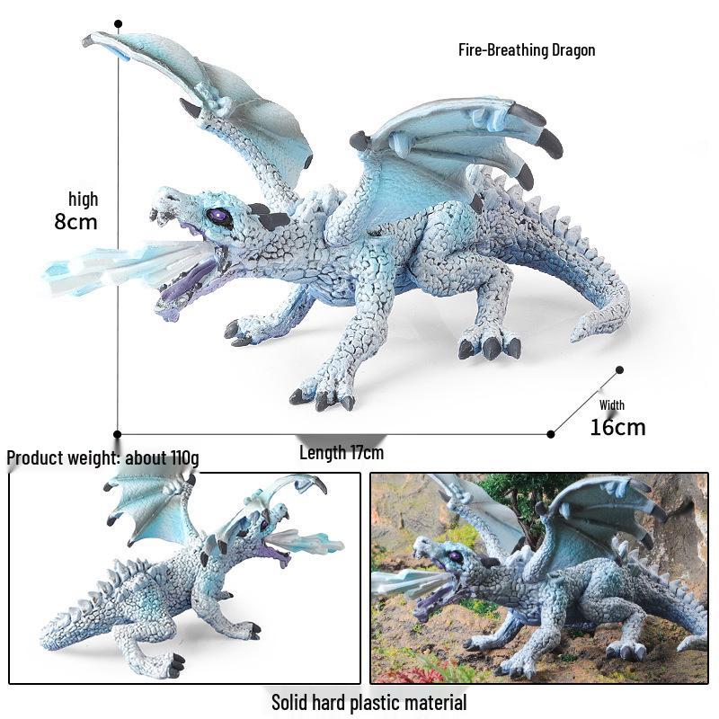 Children's Fantasy Dragon Toy Set: Knight, Elf, Animal, and Fire-Breathing Flying Dragon Model