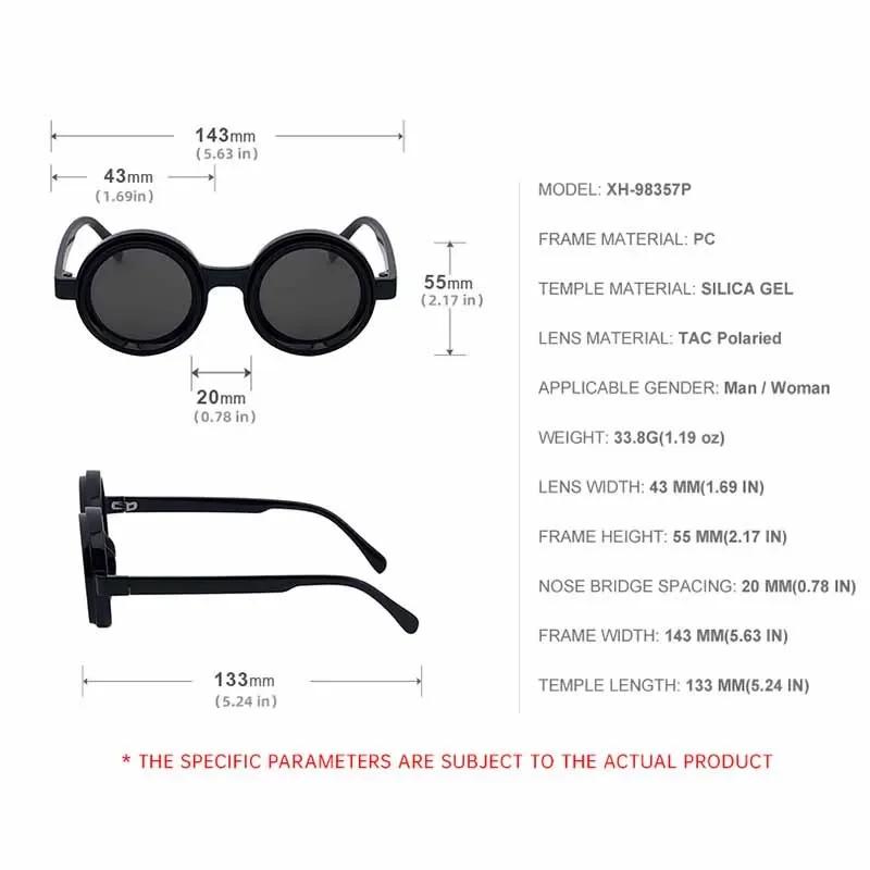 New Nd Adjustable Zoom Round Frame Sunglasses Neutral Outdoor Driving Fishing Steampunk Style Uv400 Sunglasses