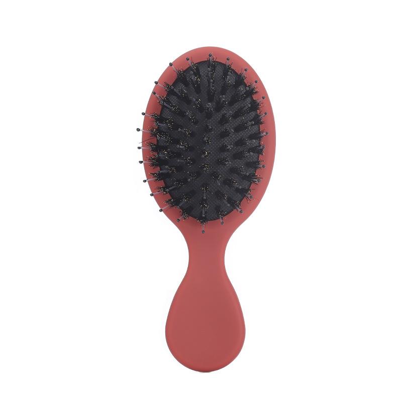 High Quality Customized Logo Personalized Air Cushion Mini Baby Hair Travel Size Boar Bristles Hairbrush