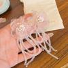 Super fairy sweet mesh flower fringed crystal long earrings women, silver needle small fresh earrings earrings
