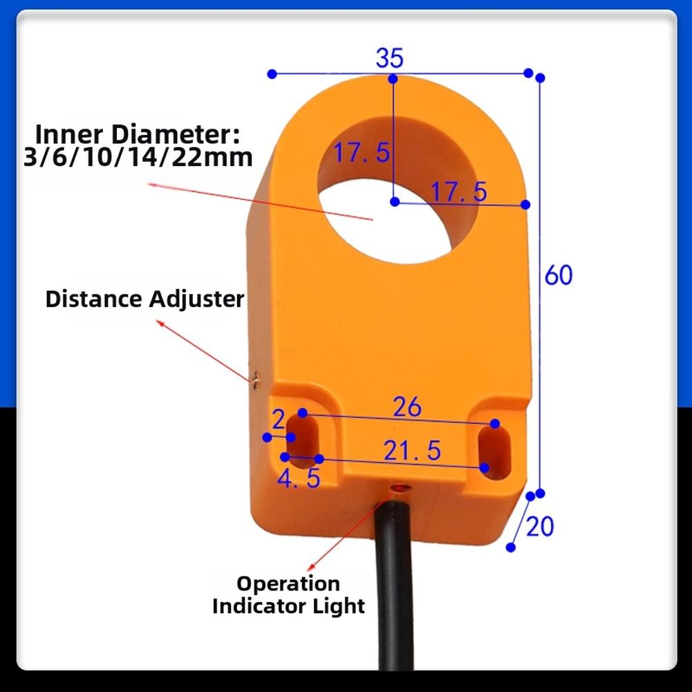Proximity Switch Sensor DC 12-24V High Sensitivity Annular Proximity Switch Sensor For Metal Detection High Speed Sensor Tools