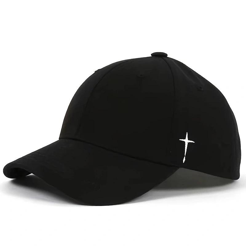 Unisex Cross Embroidery Snapback Baseball Caps Spring and Autumn Outdoor Adjustable Casual Hats Sunscreen Hat