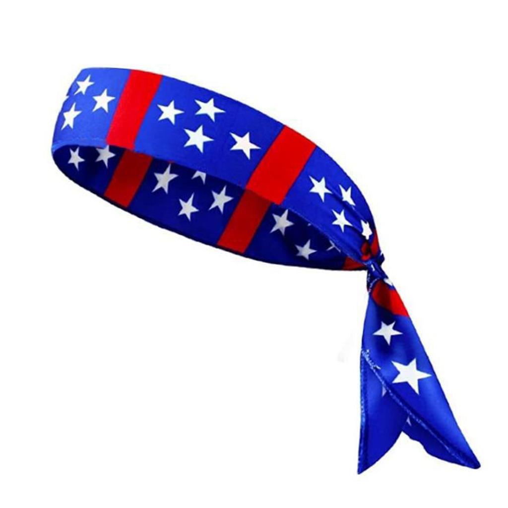 American Flag Independence Day Unisex Running Fitness Headband, Sports Yoga Sweatband, Elastic Cotton Headscarf