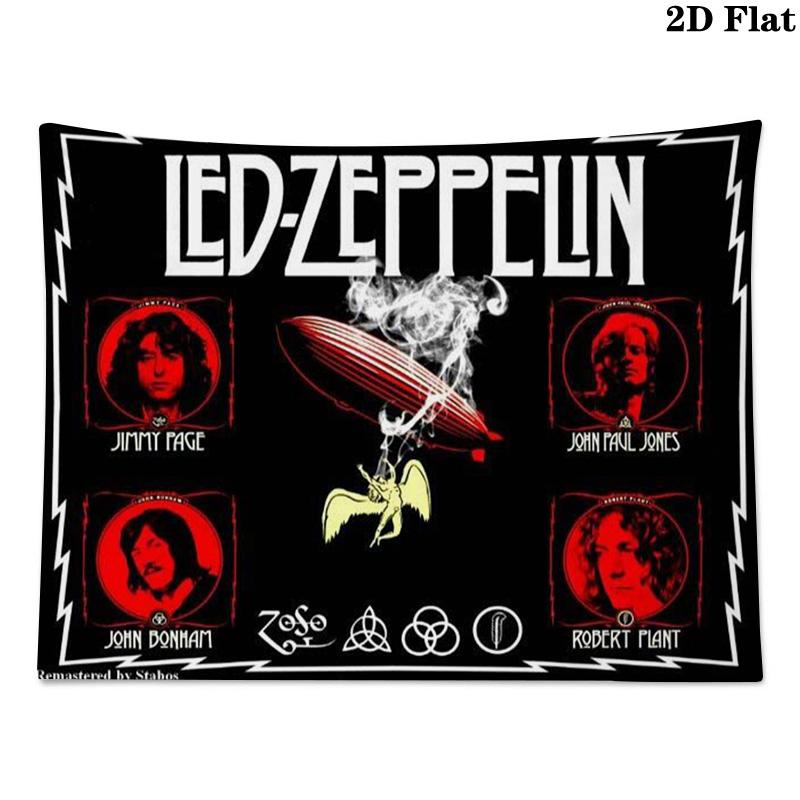 Led Zeppelin Wall Tapestry Aesthetic Wall Hanging Printed Fabric Blanket Decorative Tapestries for Bedroom Living Room Home Decor