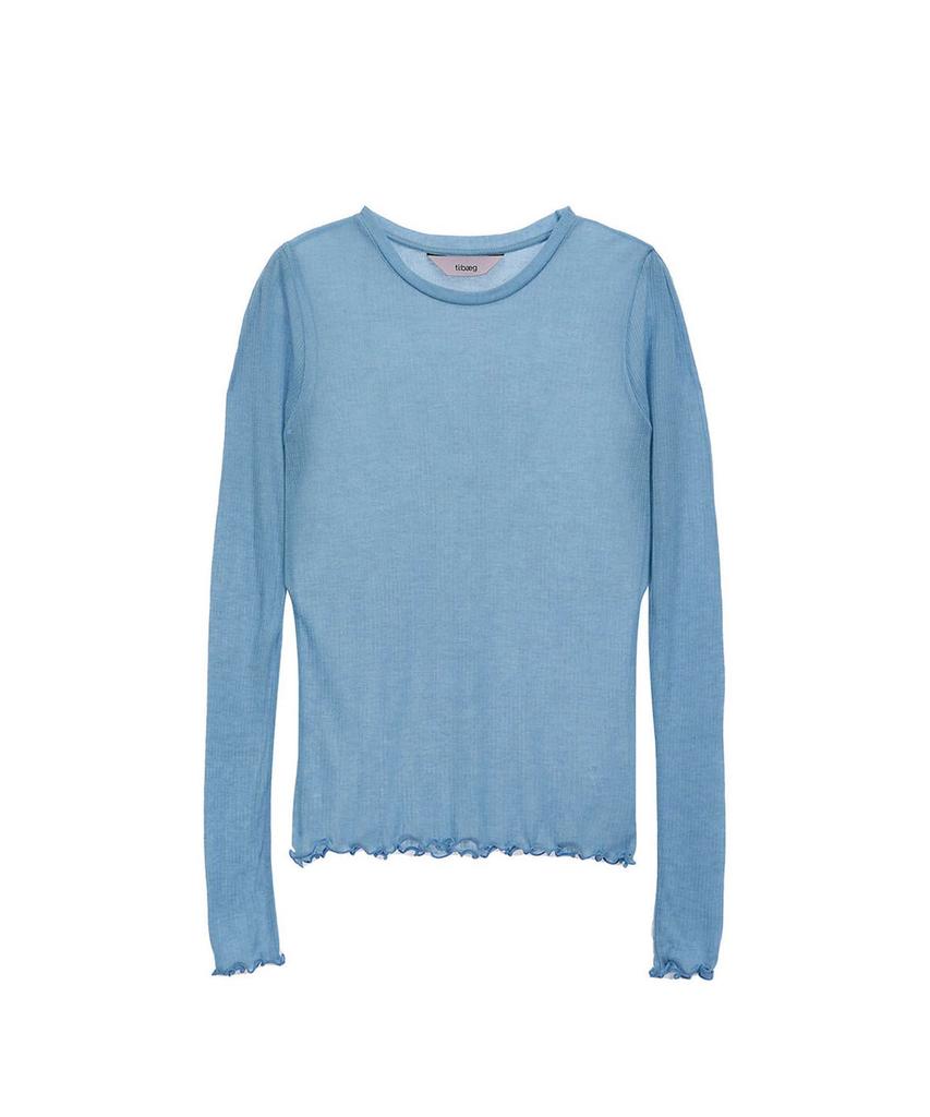 Tibaeg Re Petit Tuck Wool Tencel T-Shirts Bl