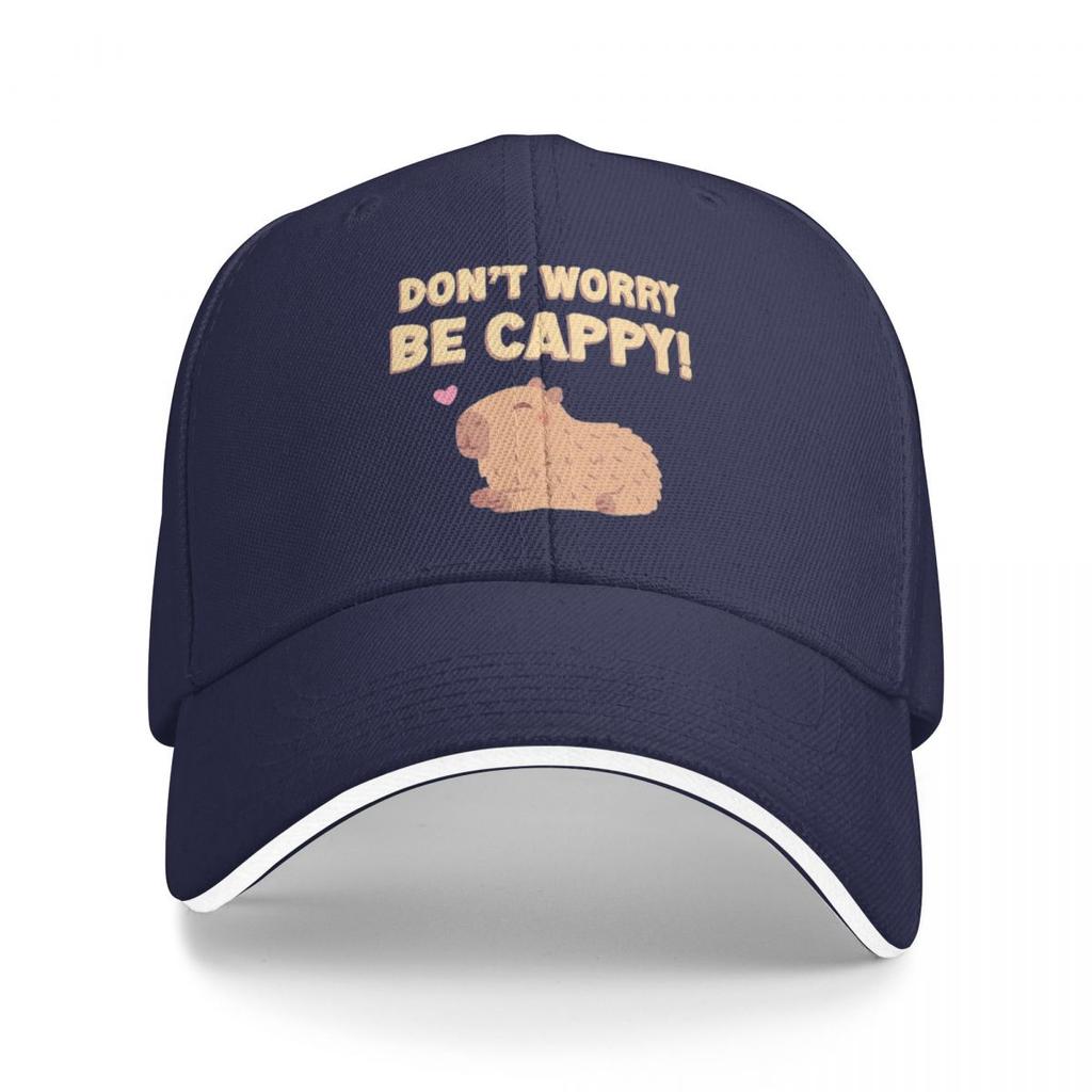 Dont Worry Be Capy Capybaras Baseball Caps Snapback Baseball Hats Breathable Casual Casquette Outdoor Unisex