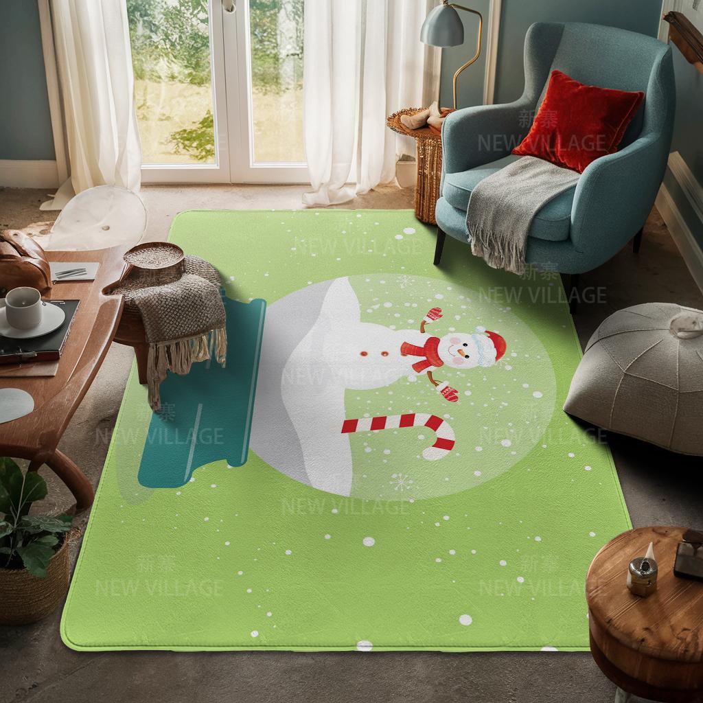 House Entrance Carpet Home Door Mat Living Room Bath Foot Bathroom Non-slip Water Absorption Rugs Bath Merry Christmas Winter