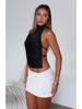 Spring 2025 European & American Style Satin Backless Top - Women's Streetwear