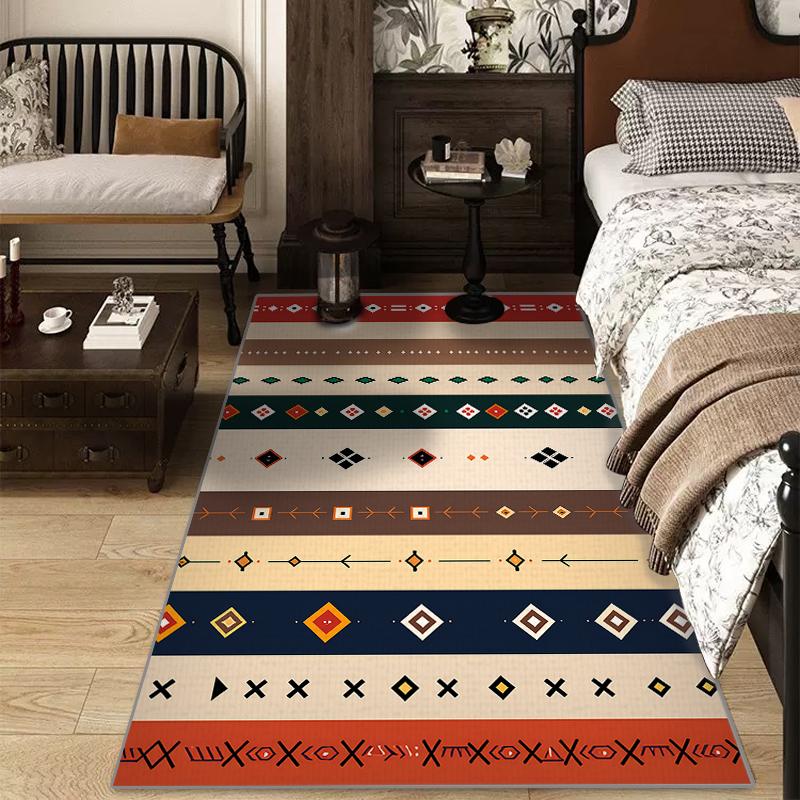 RAKKS Modern Geometric Crystal Rug - Abstract Line Art Design, Smooth Low Pile Velvet, Non-Slip for Contemporary Living Room