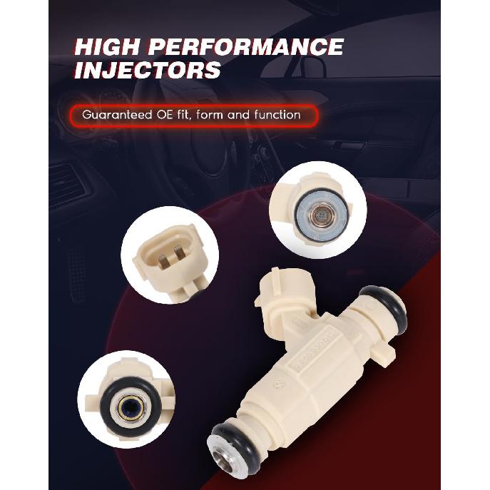 4Pcs ANGLEWIDE Fuel Injectors Compatible with Hyundai Elantra 2001-2008,Tucson 2005-2009, Tiburon 2003-2008 for Kia Sportage 2005-2009, Spectra