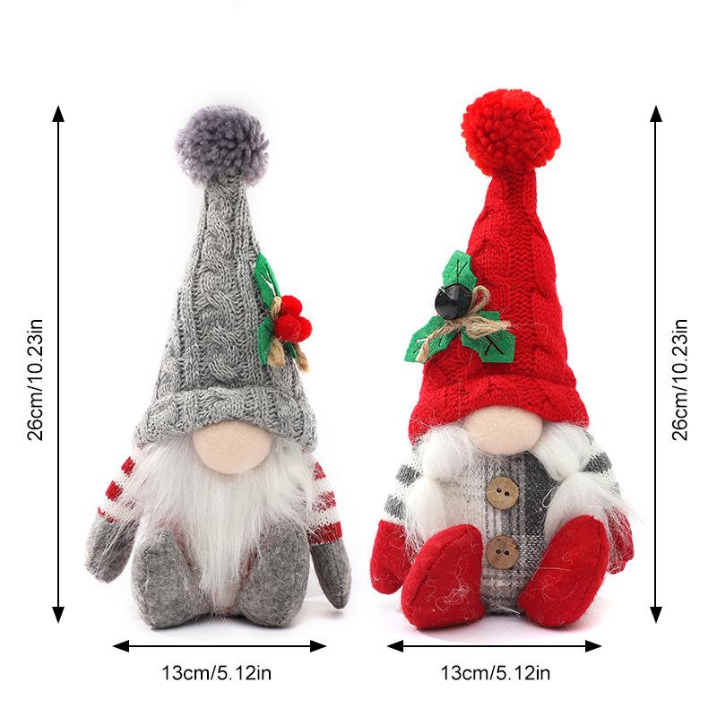 Christmas Figurine, High-end Knitted Pointed Hat Sitting Posture, Dwarf Plush Ornament, Decorative Items