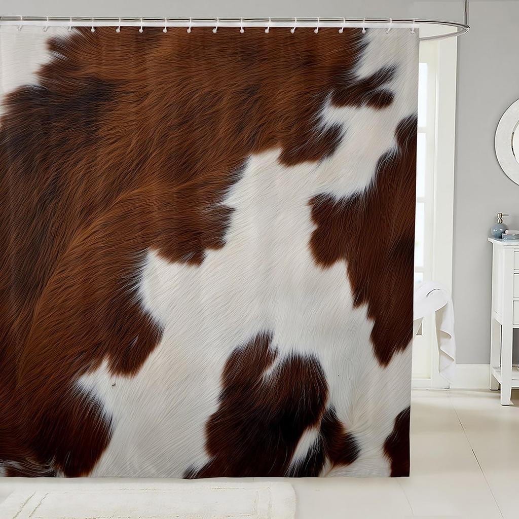 Lovely Dog Shower Curtains,Cute Puppies Cartoon Animal Bath Curtain,Paw Print Blue Cloth Fabric Bathroom Decor Set with Hooks