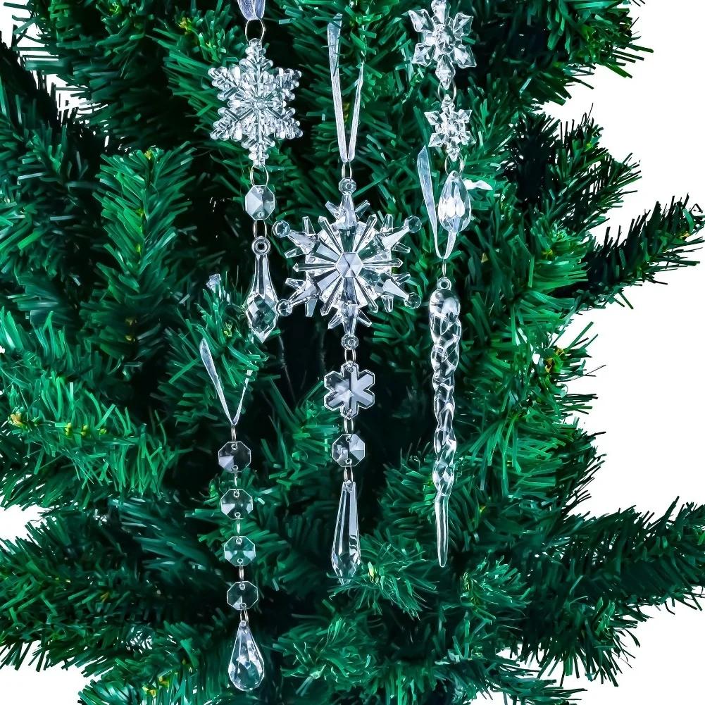 Christmas Ornaments For Christmas Tree Decoration Snowflake And Icicle Ornaments Christmas Party Decorations