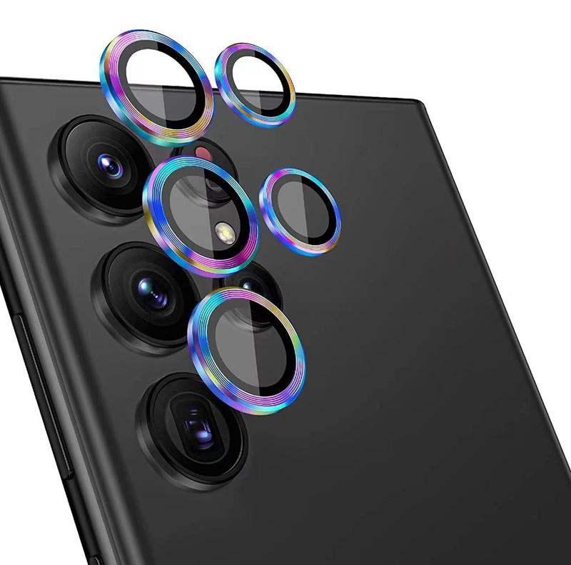 Pour Samsung Galaxy S24ultra S24+ s24 Protection d'appareil photo Anneau métallique Objectif Verre pour Galaxy S23 Ultra S23+ FE Couvercle de capuchon d'objectif arrière