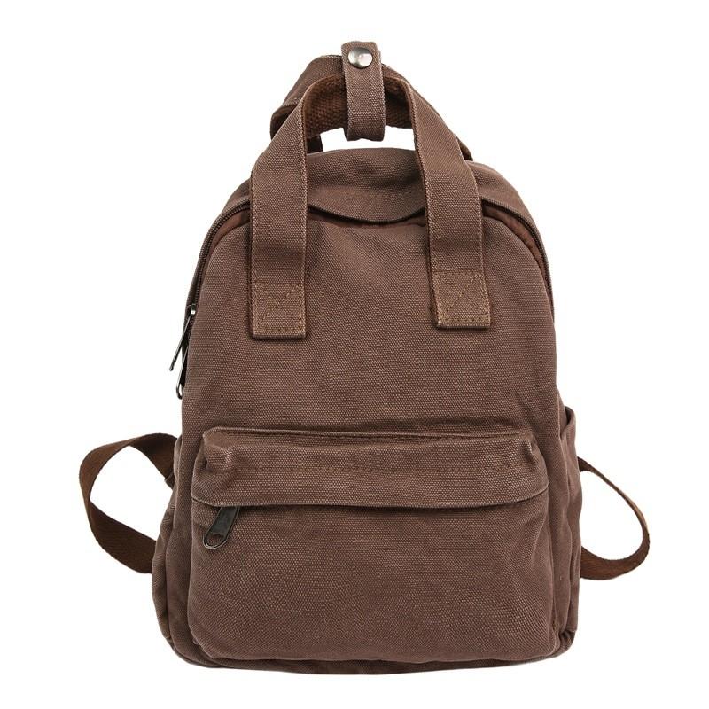 Designed Backpack Minimally With Canvas Material Solid Color Design Daily For